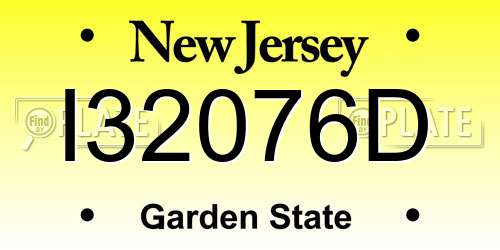 I32076D New Jersey License Plate