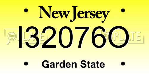 I32076O New Jersey License Plate