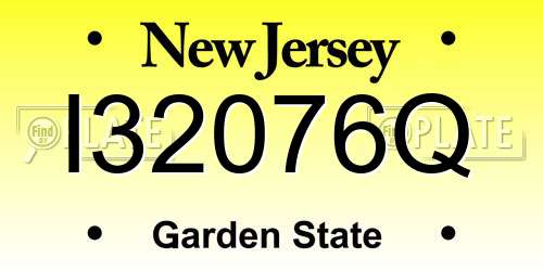 I32076Q New Jersey License Plate
