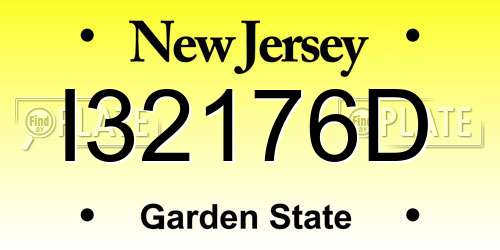 I32176D New Jersey License Plate