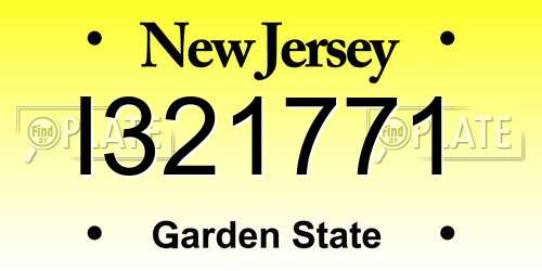I321771 New Jersey License Plate