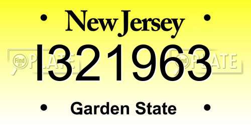 I321963 New Jersey License Plate