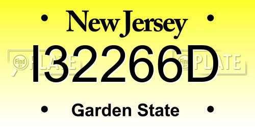I32266D New Jersey License Plate