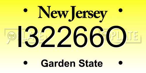 I32266O New Jersey License Plate