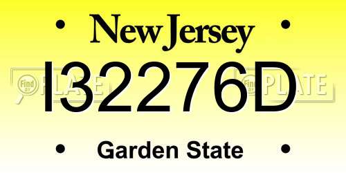 I32276D New Jersey License Plate