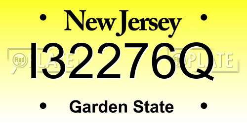 I32276Q New Jersey License Plate
