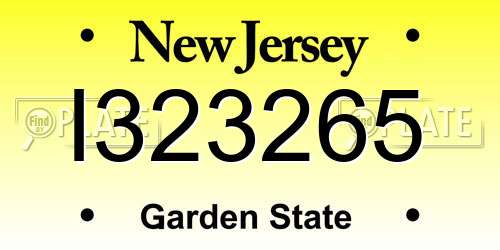 I323265 New Jersey License Plate