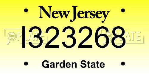 I323268 New Jersey License Plate