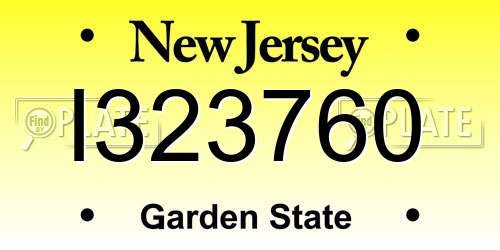 I323760 New Jersey License Plate