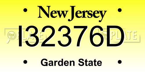 I32376D New Jersey License Plate