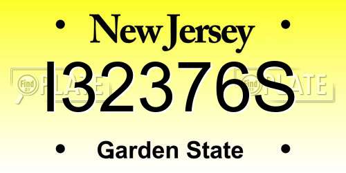 I32376S New Jersey License Plate