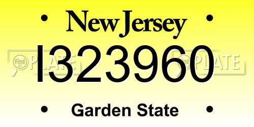 I323960 New Jersey License Plate