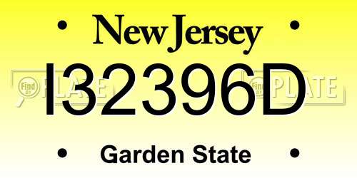 I32396D New Jersey License Plate