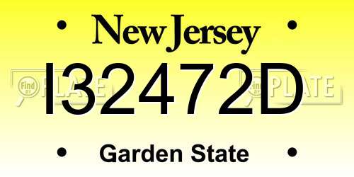 I32472D New Jersey License Plate