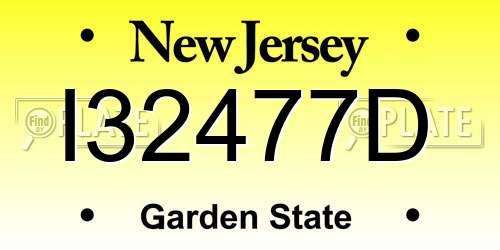 I32477D New Jersey License Plate