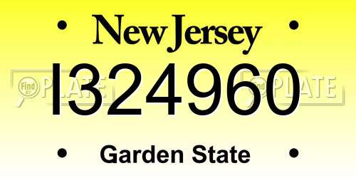 I324960 New Jersey License Plate