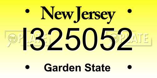 I325052 New Jersey License Plate