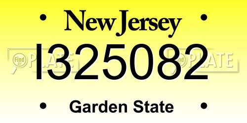 I325082 New Jersey License Plate