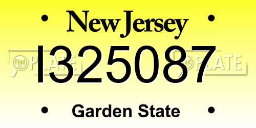 I325087 New Jersey License Plate