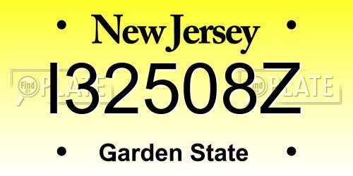I32508Z New Jersey License Plate