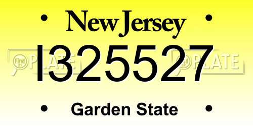 I325527 New Jersey License Plate