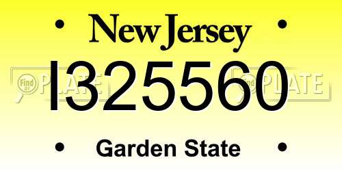 I325560 New Jersey License Plate