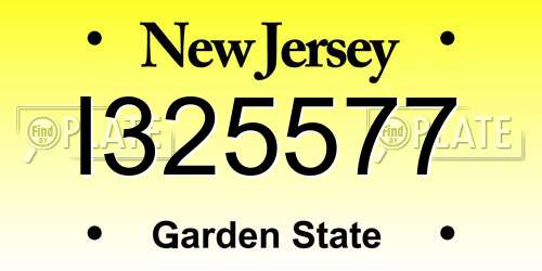 I325577 New Jersey License Plate