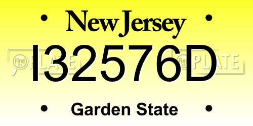 I32576D New Jersey License Plate