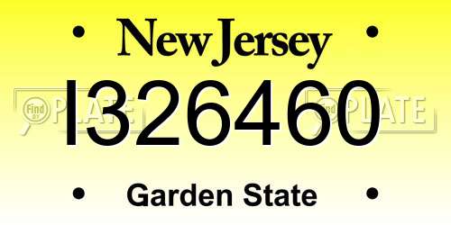 I326460 New Jersey License Plate