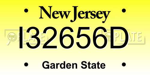 I32656D New Jersey License Plate