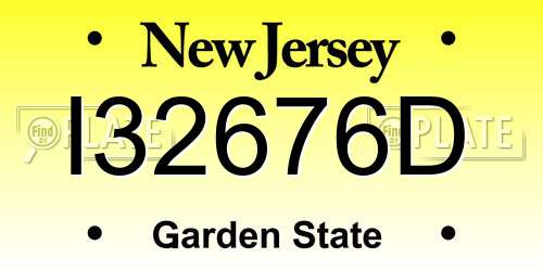 I32676D New Jersey License Plate