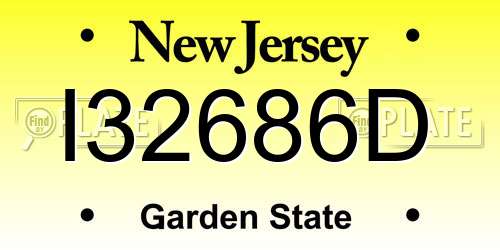 I32686D New Jersey License Plate