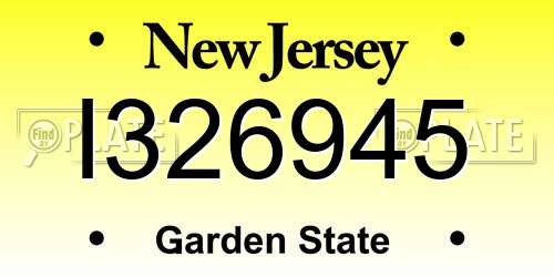 I326945 New Jersey License Plate
