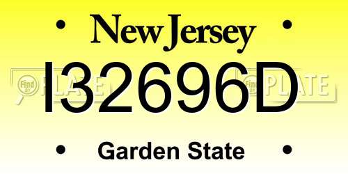 I32696D New Jersey License Plate