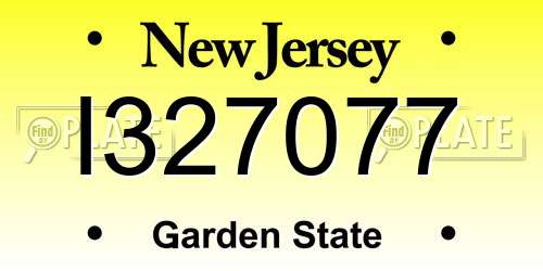 I327077 New Jersey License Plate