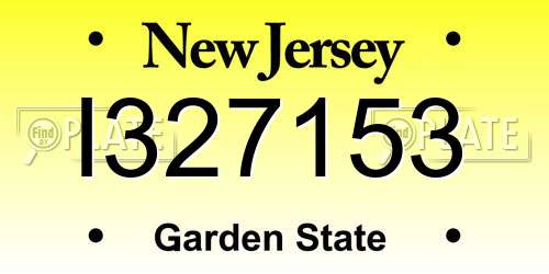 I327153 New Jersey License Plate