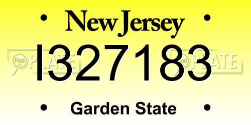 I327183 New Jersey License Plate