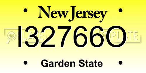 I32766O New Jersey License Plate