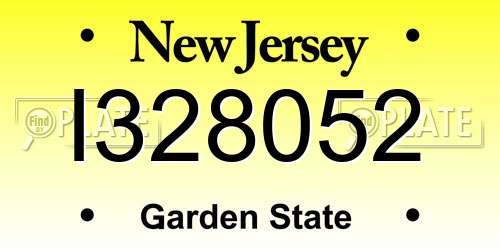 I328052 New Jersey License Plate