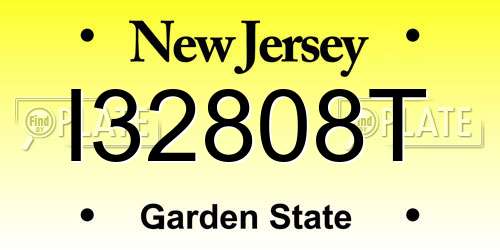 I32808T New Jersey License Plate