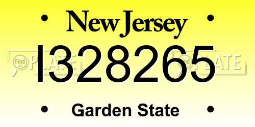 I328265 New Jersey License Plate