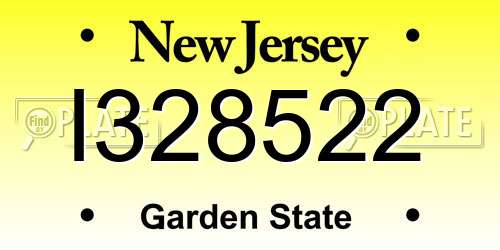 I328522 New Jersey License Plate