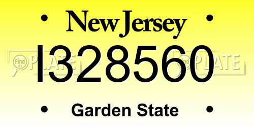 I328560 New Jersey License Plate