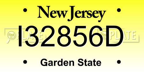 I32856D New Jersey License Plate