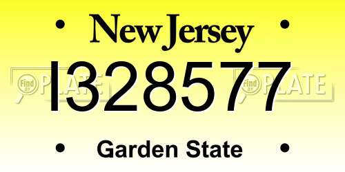 I328577 New Jersey License Plate