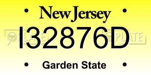 I32876D New Jersey License Plate