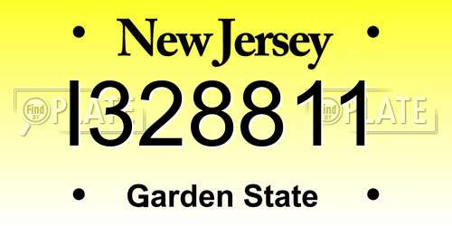 I328811 New Jersey License Plate