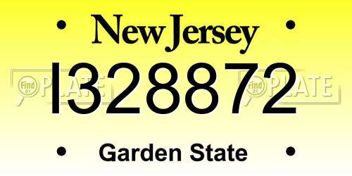 I328872 New Jersey License Plate