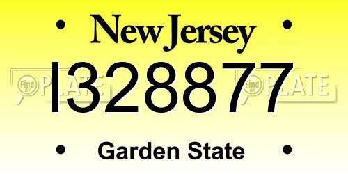 I328877 New Jersey License Plate