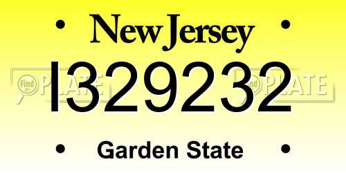 I329232 New Jersey License Plate